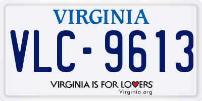 VA license plate VLC9613
