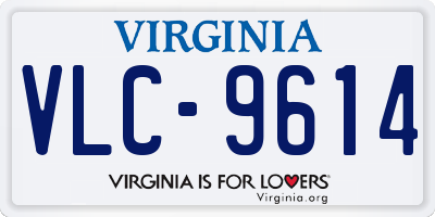 VA license plate VLC9614
