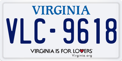 VA license plate VLC9618