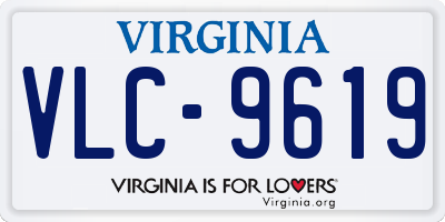 VA license plate VLC9619