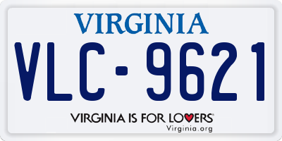 VA license plate VLC9621