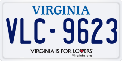 VA license plate VLC9623