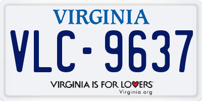 VA license plate VLC9637