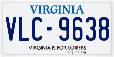 VA license plate VLC9638