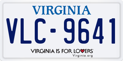 VA license plate VLC9641