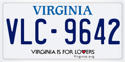 VA license plate VLC9642