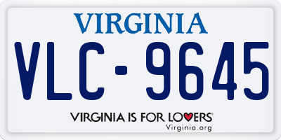 VA license plate VLC9645