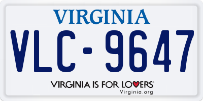 VA license plate VLC9647