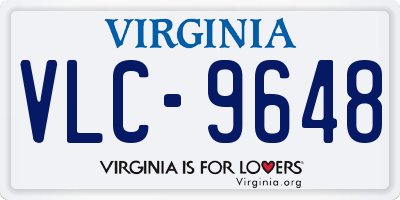 VA license plate VLC9648