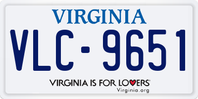 VA license plate VLC9651