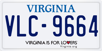 VA license plate VLC9664