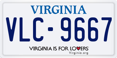 VA license plate VLC9667