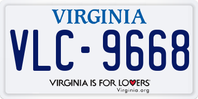 VA license plate VLC9668