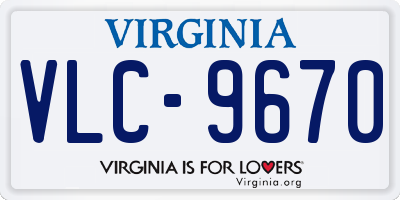 VA license plate VLC9670