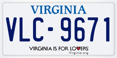 VA license plate VLC9671