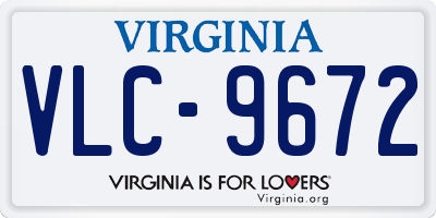 VA license plate VLC9672