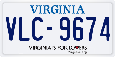 VA license plate VLC9674