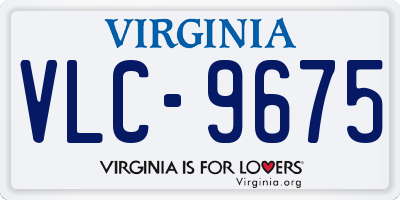VA license plate VLC9675