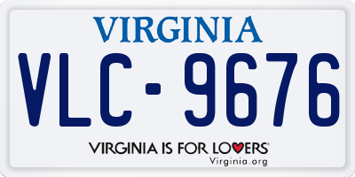 VA license plate VLC9676