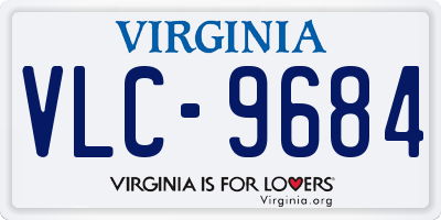 VA license plate VLC9684