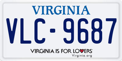 VA license plate VLC9687