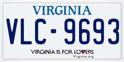 VA license plate VLC9693