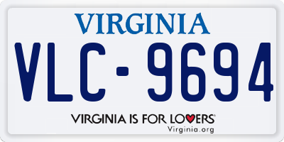 VA license plate VLC9694