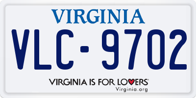VA license plate VLC9702