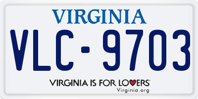 VA license plate VLC9703