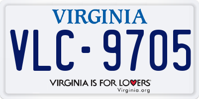 VA license plate VLC9705