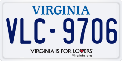 VA license plate VLC9706