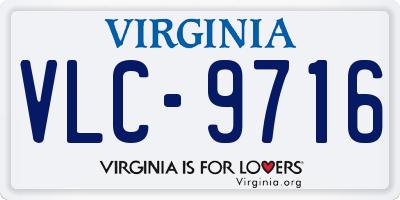 VA license plate VLC9716