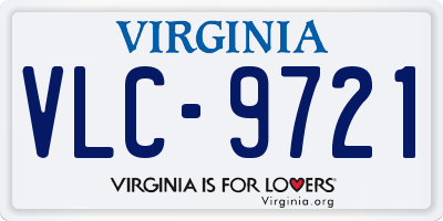 VA license plate VLC9721