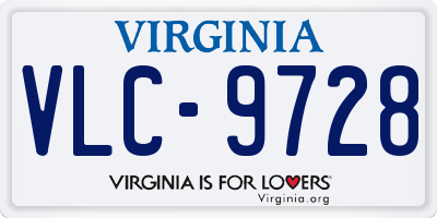VA license plate VLC9728