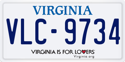 VA license plate VLC9734