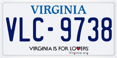 VA license plate VLC9738