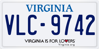 VA license plate VLC9742