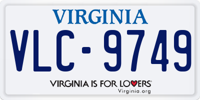 VA license plate VLC9749
