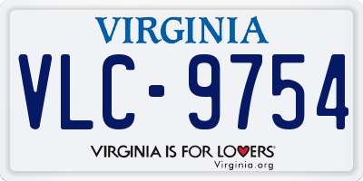 VA license plate VLC9754
