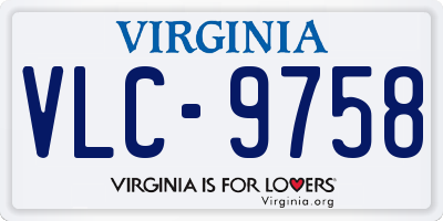 VA license plate VLC9758
