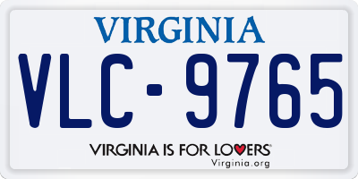 VA license plate VLC9765