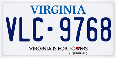 VA license plate VLC9768
