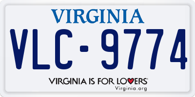 VA license plate VLC9774
