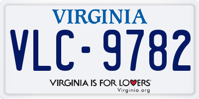 VA license plate VLC9782
