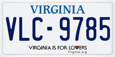 VA license plate VLC9785