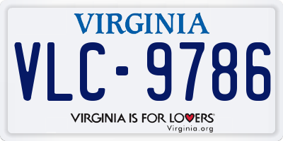 VA license plate VLC9786
