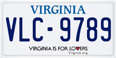 VA license plate VLC9789