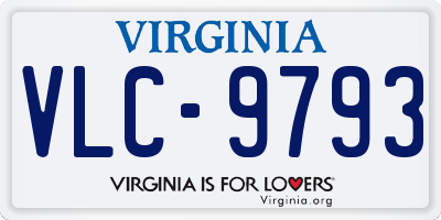 VA license plate VLC9793