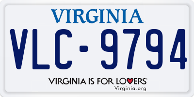 VA license plate VLC9794