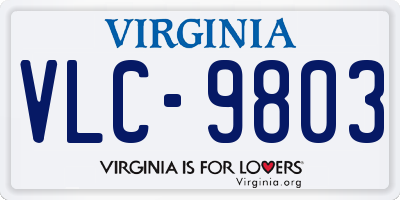 VA license plate VLC9803